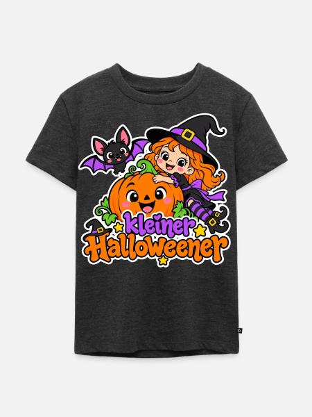 Kleiner Halloweener - Kinder Premium Bio T-Shirt - Anthrazit meliert