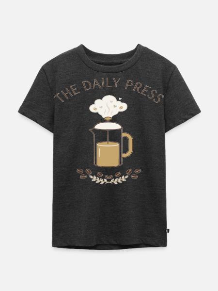 The Daily Press Kaffeepresse - Kinder Premium Bio T-Shirt - Anthrazit meliert