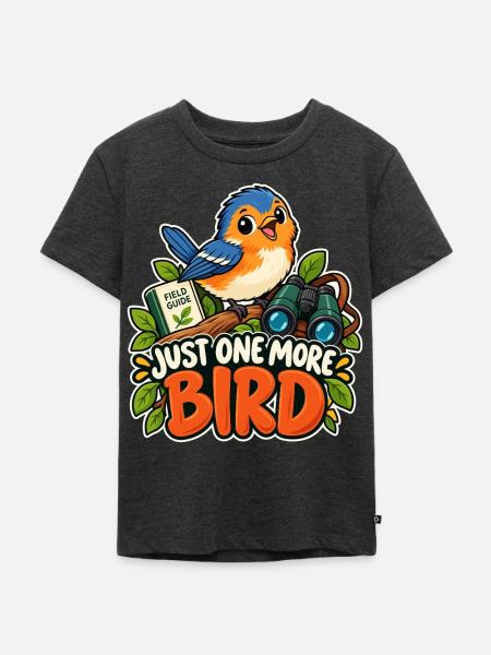 Just One More Bird - Kinder Premium Bio T-Shirt - Anthrazit meliert