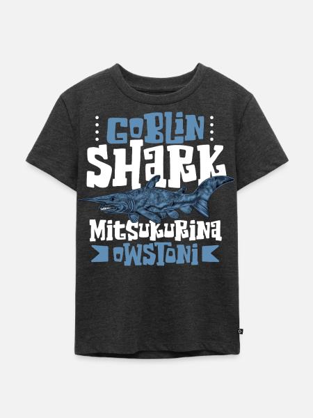 Tiefsee Monster - Koboldhai - Kinder Premium Bio T-Shirt - Anthrazit meliert
