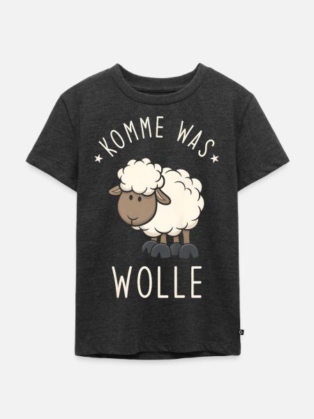 Komme was Wolle - Kinder Premium Bio T-Shirt - Anthrazit meliert