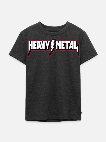 Heavy Metal 3D-Logo - Kinder Premium Bio T-Shirt - Anthrazit meliert