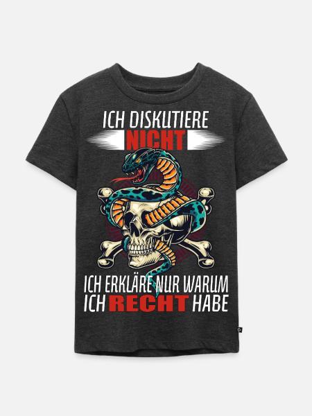 Ich diskutiere nicht - Ich erkläre nur... - Kinder Premium Bio T-Shirt - Anthrazit meliert