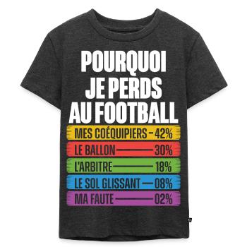 Lustige Gründe, den Humor zu verlieren Footballtrainer - Kinder Premium Bio T-Shirt - Anthrazit meliert - Vorne - Mikhail (115cm)