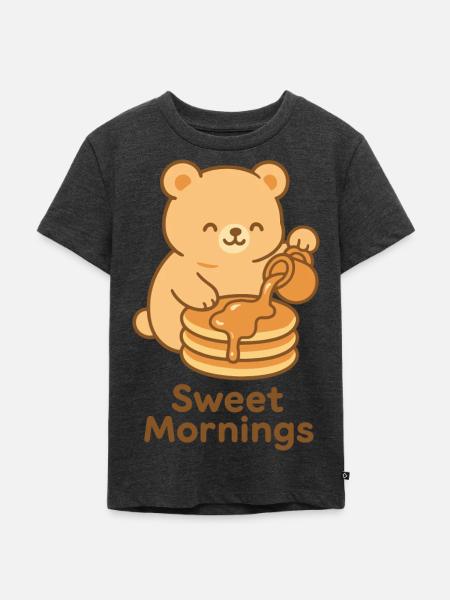 Sweet Mornings Bear Pour - Kinder Premium Bio T-Shirt - Anthrazit meliert