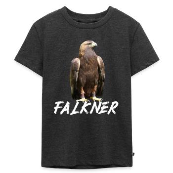 Falkner Adler Silhouette - Kinder Premium Bio T-Shirt - Anthrazit meliert - Vorne - Mikhail (115cm)