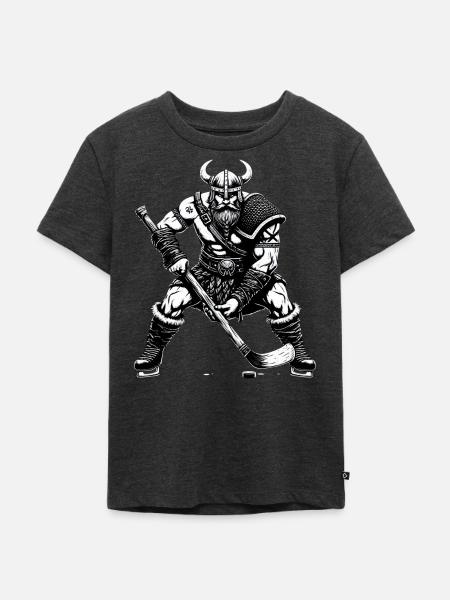 Hockey Wikinger - Kinder Premium Bio T-Shirt - Anthrazit meliert