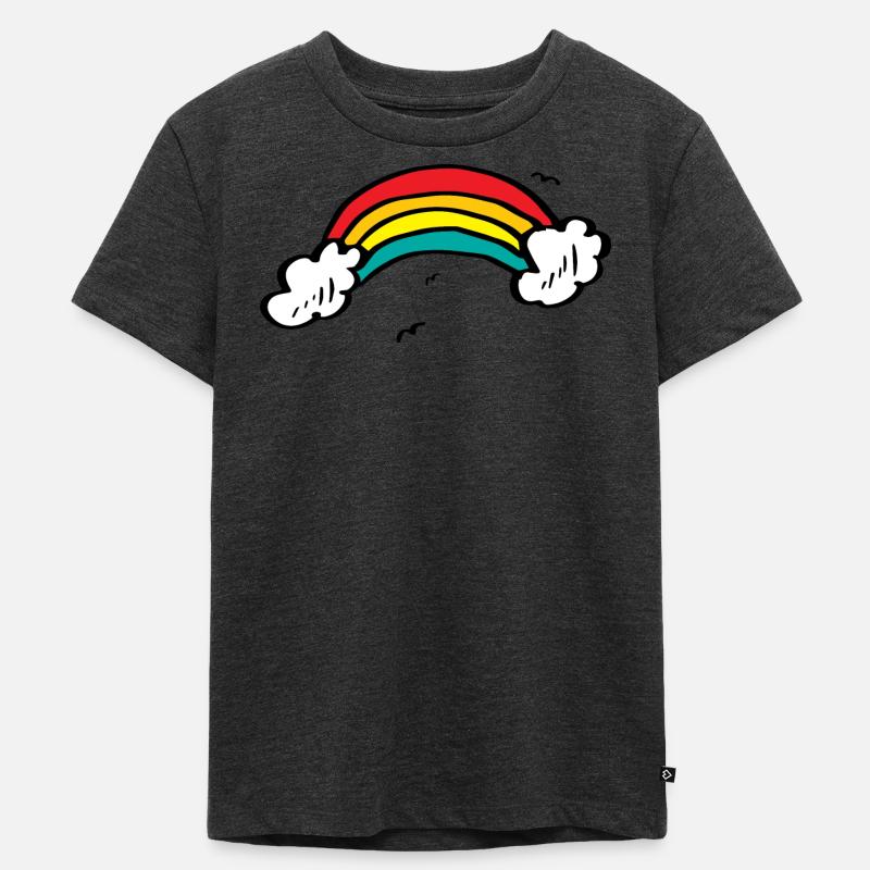 Lebendiger Regenbogenbogen - Kinder Premium Bio T-Shirt - Anthrazit meliert