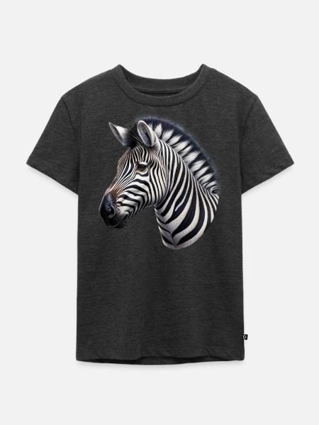 Zebra - Kinder Premium Bio T-Shirt - Anthrazit meliert