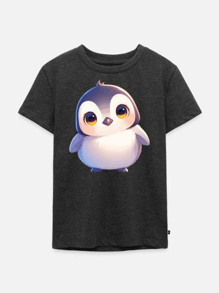 Pinguine Pinguin - Kinder Premium Bio T-Shirt - Anthrazit meliert