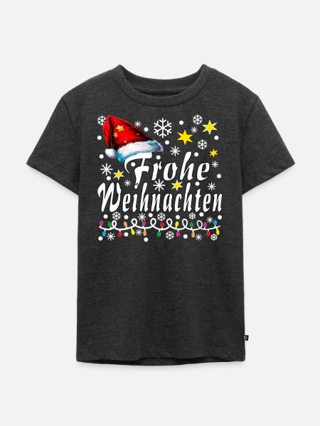 Frohe Weinachten - Kinder Premium Bio T-Shirt - Anthrazit meliert