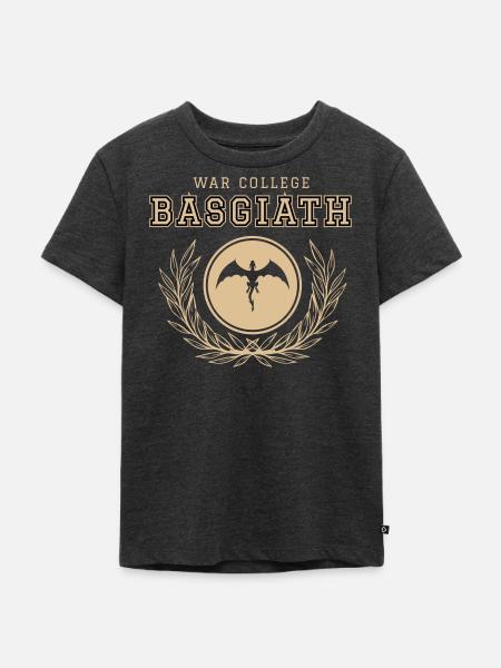 Basgiath College – Vierter Flügel - Kinder Premium Bio T-Shirt - Anthrazit meliert