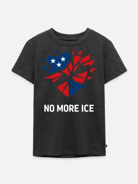 Stoppt die Abschiebung Protest Herz - Kinder Premium Bio T-Shirt - Anthrazit meliert