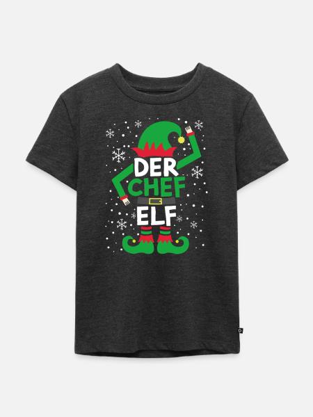 Der Chef-Elf - Kinder Premium Bio T-Shirt - Anthrazit meliert
