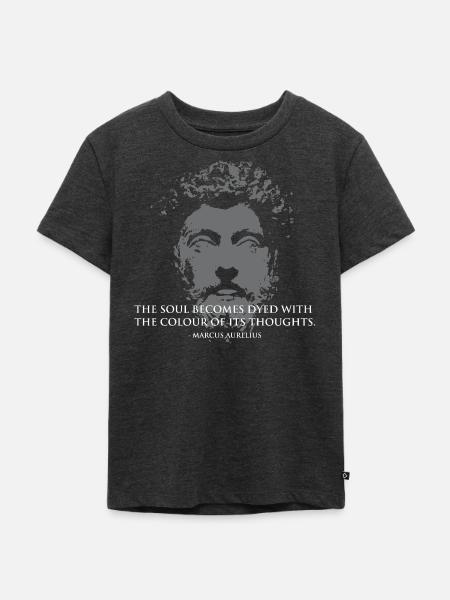 Marcus-Aurelius-Porträt - Kinder Premium Bio T-Shirt - Anthrazit meliert