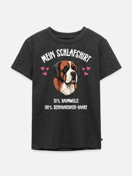 Bernhardiner Schlafshirt - Kinder Premium Bio T-Shirt - Anthrazit meliert