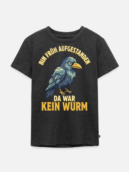 Genervter Rabe Morgenmuffel - Kinder Premium Bio T-Shirt - Anthrazit meliert