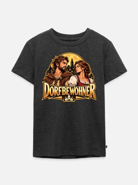 Dorfbewohner Liebesabenteuer - Kinder Premium Bio T-Shirt - Anthrazit meliert