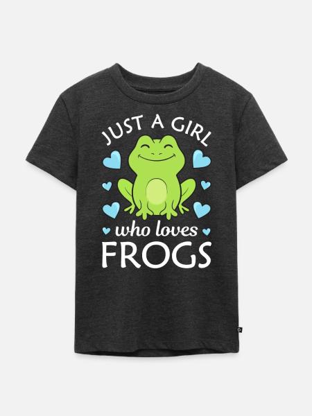 Frosch Frösche - Kinder Premium Bio T-Shirt - Anthrazit meliert