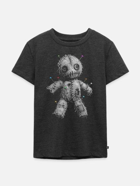 Voodoo Puppe - Kinder Premium Bio T-Shirt - Anthrazit meliert