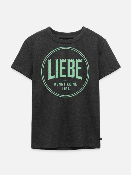 Liebe kennt keine Liga - Kinder Premium Bio T-Shirt - Anthrazit meliert
