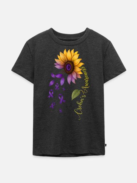Crohns-Bewusstsein – IBD-Kämpfer Crohns-Krieger - Kinder Premium Bio T-Shirt - Anthrazit meliert