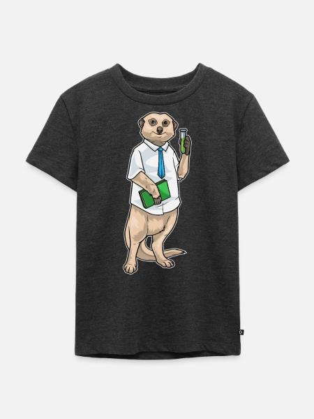 Erdmännchen Chemie Lehrer Schule - Kinder Premium Bio T-Shirt - Anthrazit meliert