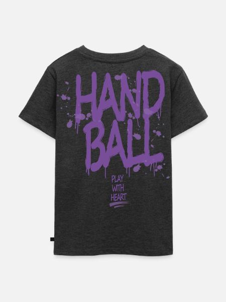 Handball Graffiti mit Herz - Kinder Premium Bio T-Shirt - Anthrazit meliert