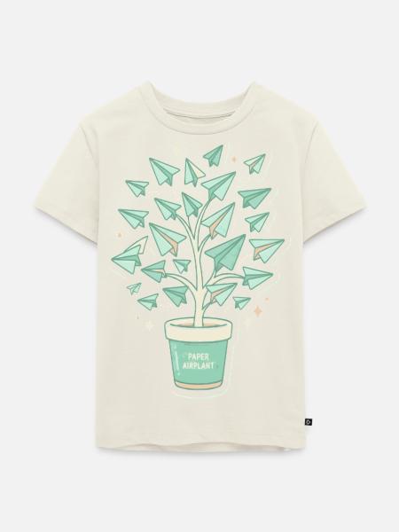 Papierflugbaum Origami - Kinder Premium Bio T-Shirt - Naturweiß