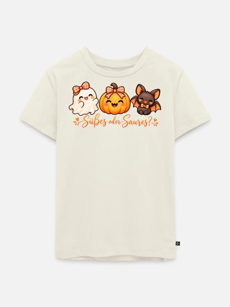 Süßes oder Saures? Halloween - Kinder Premium Bio T-Shirt - Naturweiß