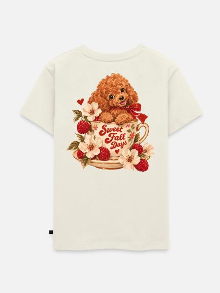 Sweet Fall Days Poodle - Kinder Premium Bio T-Shirt - Naturweiß