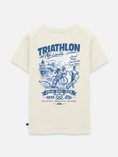 Triathlon Ohne Grenzen - Kinder Premium Bio T-Shirt - Naturweiß