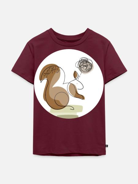 ADHS Neurodivergent  - Kinder Premium Bio T-Shirt - Burgunderrot