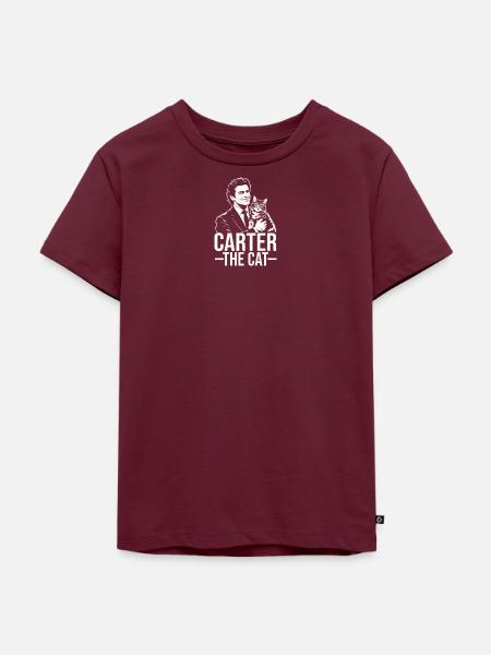 Carter the Cat - Kinder Premium Bio T-Shirt - Burgunderrot
