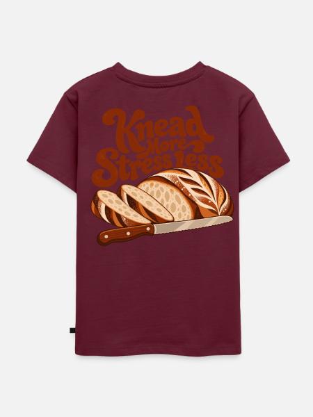 Knead More Stress Less - Kinder Premium Bio T-Shirt - Burgunderrot