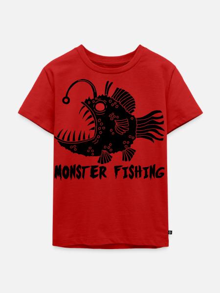 Schwarzer Tiefseefisch - Kinder Premium Bio T-Shirt - Rot
