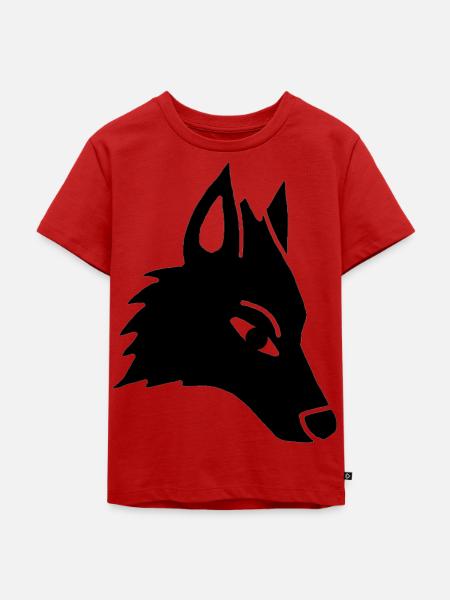 Wolf's Head Manga (schwarz) - Kinder Premium Bio T-Shirt - Rot