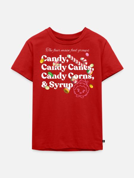 Buddy Der Weihnachtself Candy Design - Kinder Premium Bio T-Shirt - Rot