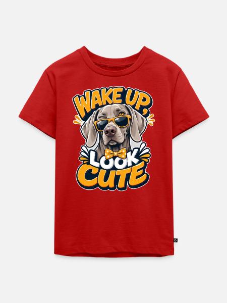 Weimaraner - Kinder Premium Bio T-Shirt - Rot