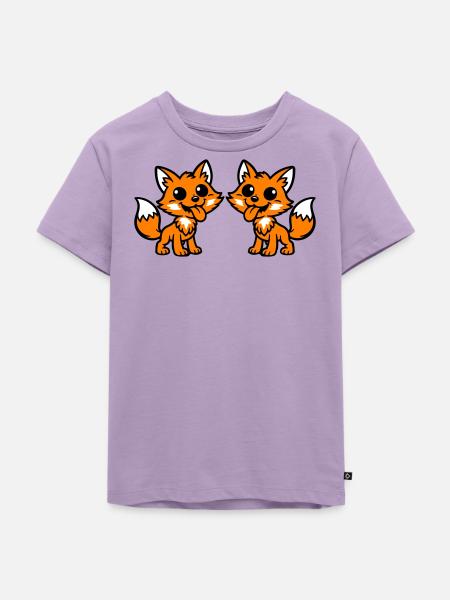 Fuchs Paar - Kinder Premium Bio T-Shirt - Lavendel