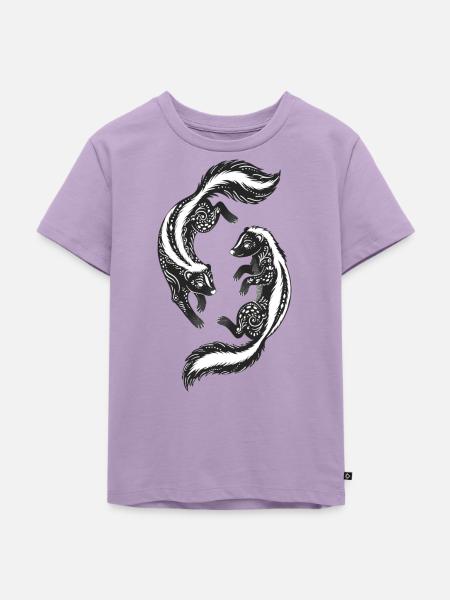 Mandala Stinktiere – Kunstvolle Ornamente - Kinder Premium Bio T-Shirt - Lavendel