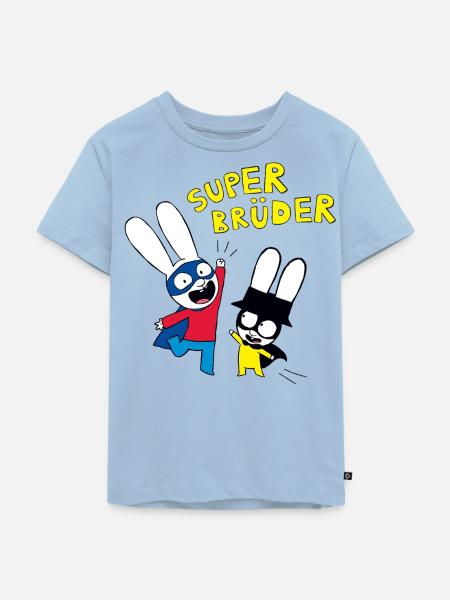 Simon Superhase Superbrüder - Kinder Premium Bio T-Shirt - Hellblau
