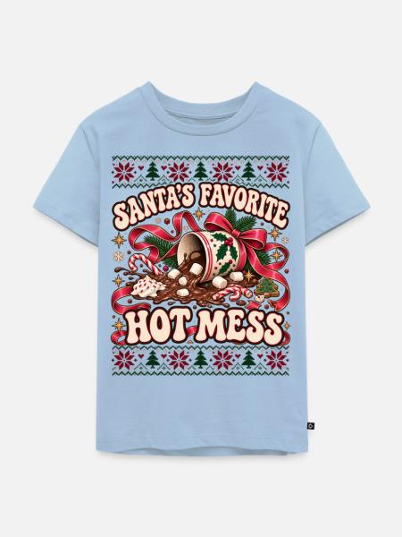 Santa's Favorite Hot Mess Design - Kinder Premium Bio T-Shirt - Hellblau