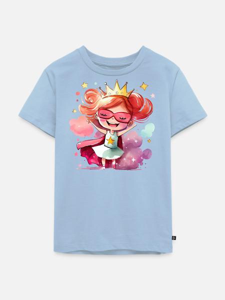 Superheldin Prinzessin - Mutiges Mädchen - Kinder Premium Bio T-Shirt - Hellblau