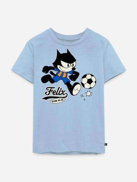 Felix The Cat Fußball-Design - Kinder Premium Bio T-Shirt - Hellblau
