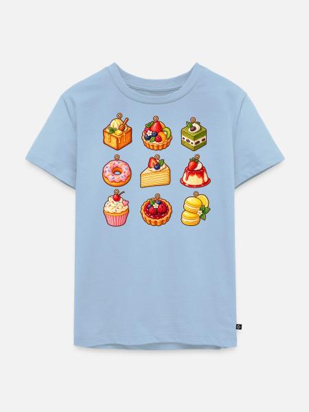Bunte Dessert-Icons Kollektion - Kinder Premium Bio T-Shirt - Hellblau