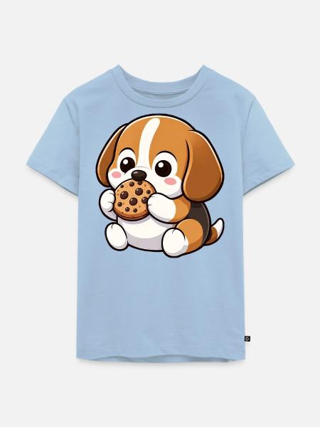 Beagle Keks Süßer Cartoon - Kinder Premium Bio T-Shirt - Hellblau