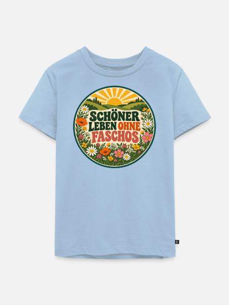 Schöner leben ohne Faschos - Kinder Premium Bio T-Shirt - Hellblau