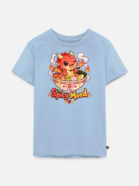 Scharfer Drachenramen Mood - Kinder Premium Bio T-Shirt - Hellblau