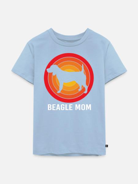 Beagle Mama Mutter Hundemama - Kinder Premium Bio T-Shirt - Hellblau